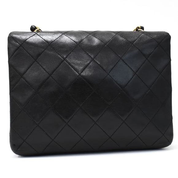 Chanel Chain Shoulder Bag Mini Matelasse Coco Mark Leather Black - Picture 3 of 8